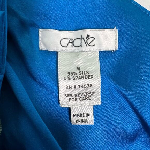 Vintage Cache Y2K One Shoulder Silk‎ Top Women’s Size Medium - Picture 8 of 11